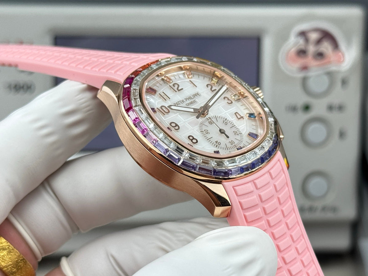 Patek Philippe Aquanaut Luce “Rainbow” Chronograph 40mm Pink Rubber Strap