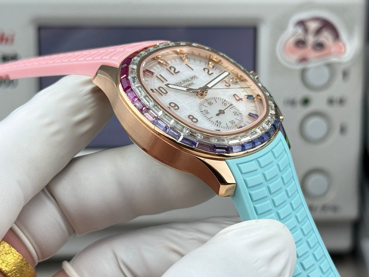 Patek Philippe Aquanaut Luce “Rainbow” Chronograph 40mm Blue Pink Rubber Strap