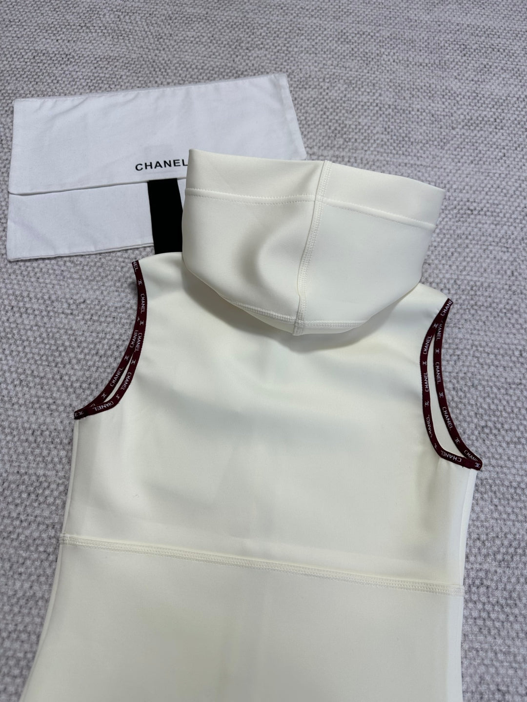 CC 25 Bow Hooded Swimsuit Ivory Polyester Fiber