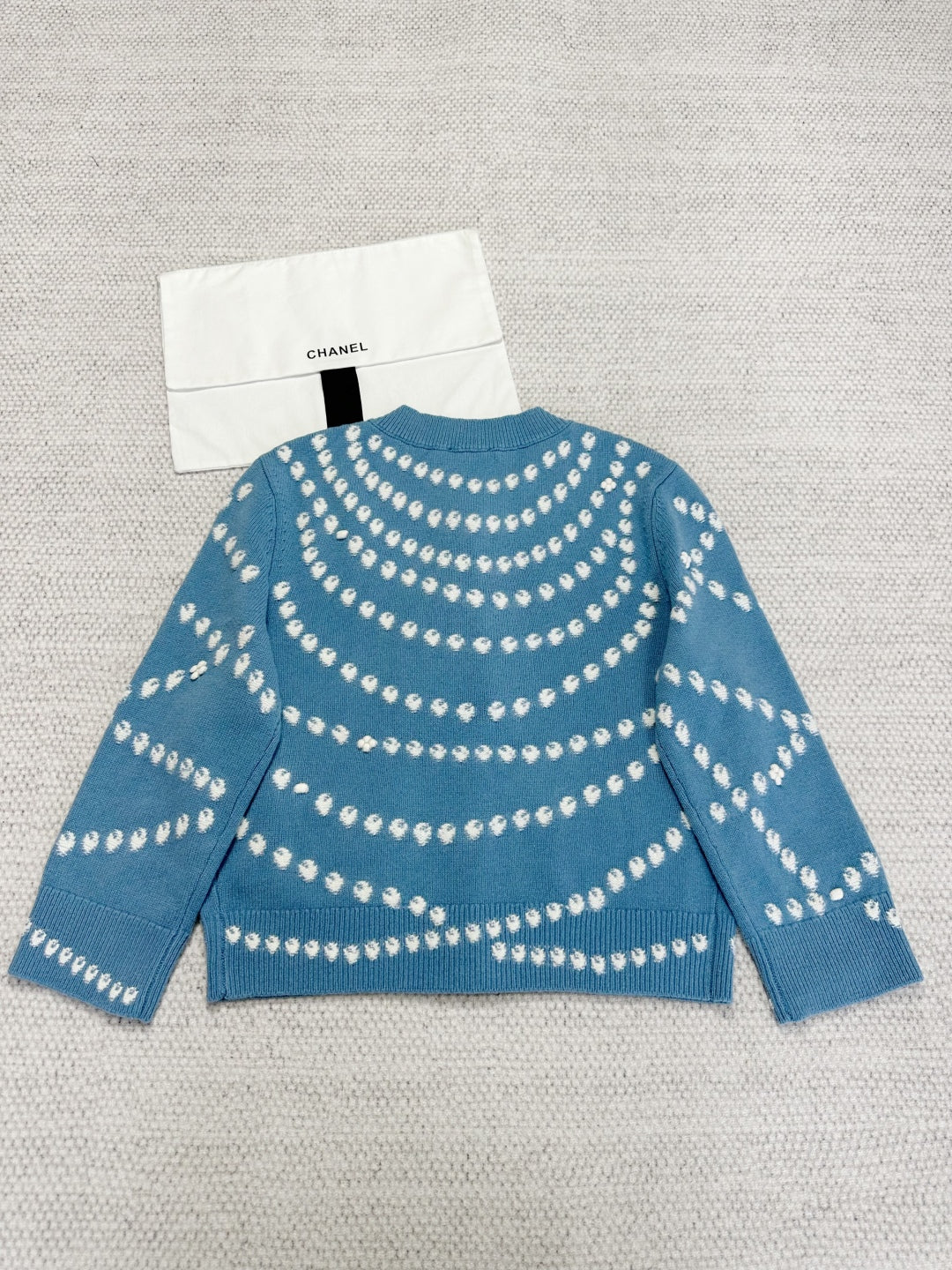 CC 25 Pearls Cardigan Blue Cashmere