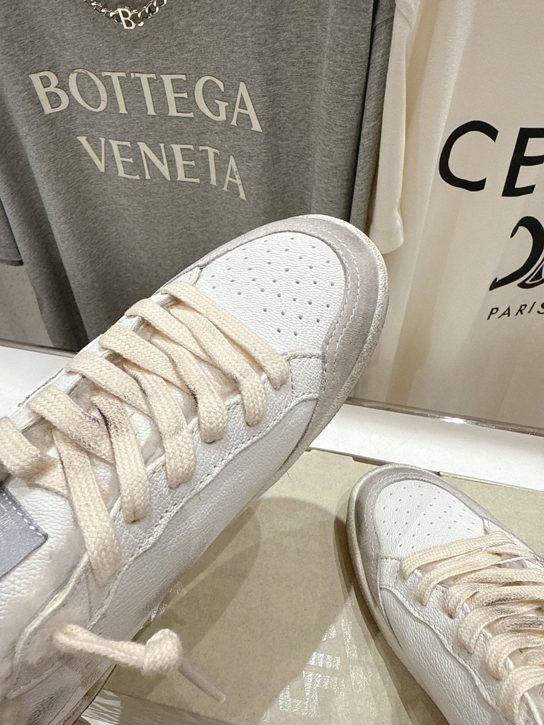 Golden Goose 2025 Star Sneaker Ivory Silver mix Pink Wool Cowhide 491647