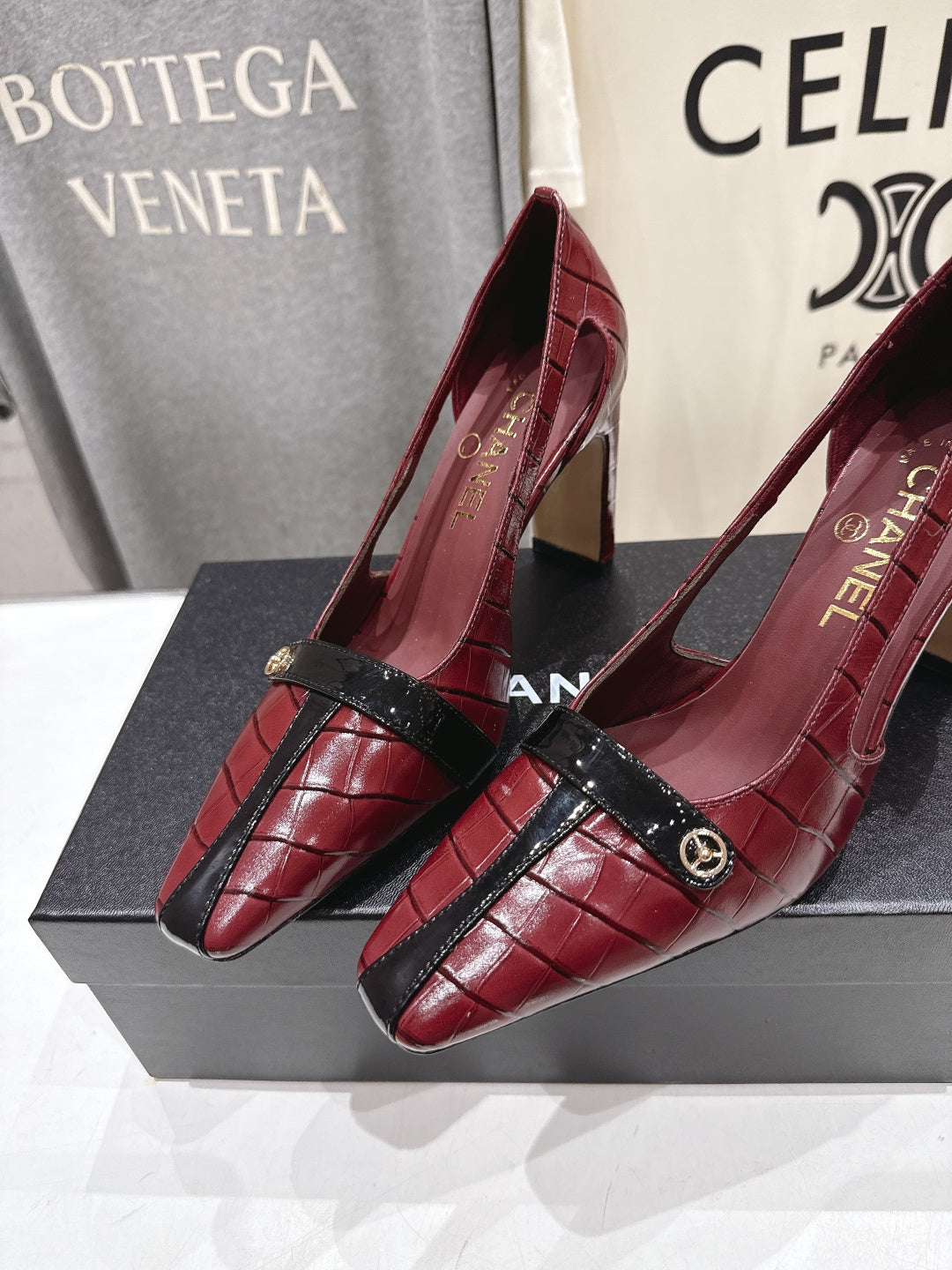 Chanel 2026 Embossed Patent Calfskin 85mm Pumps 896437