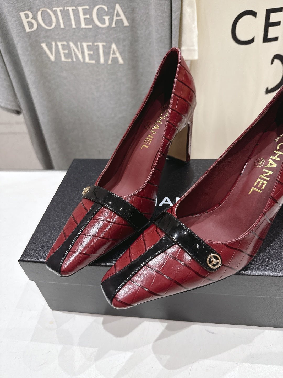 Chanel 2026 Embossed Patent Calfskin 85mm Pumps 896450