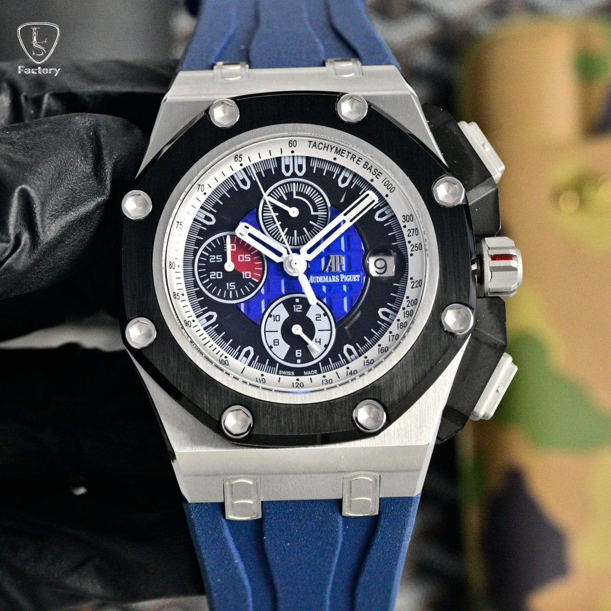 Audemars Piguet Royal Oak Chronograph 41mm Grey Case Black Blue Dial