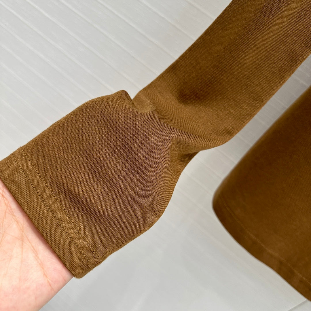 Loewe Long-sleeve T-shirt Olive Brown Lyocell