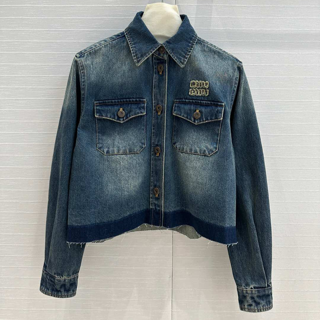 Miu Miu Denim Shirt Blue Cotton