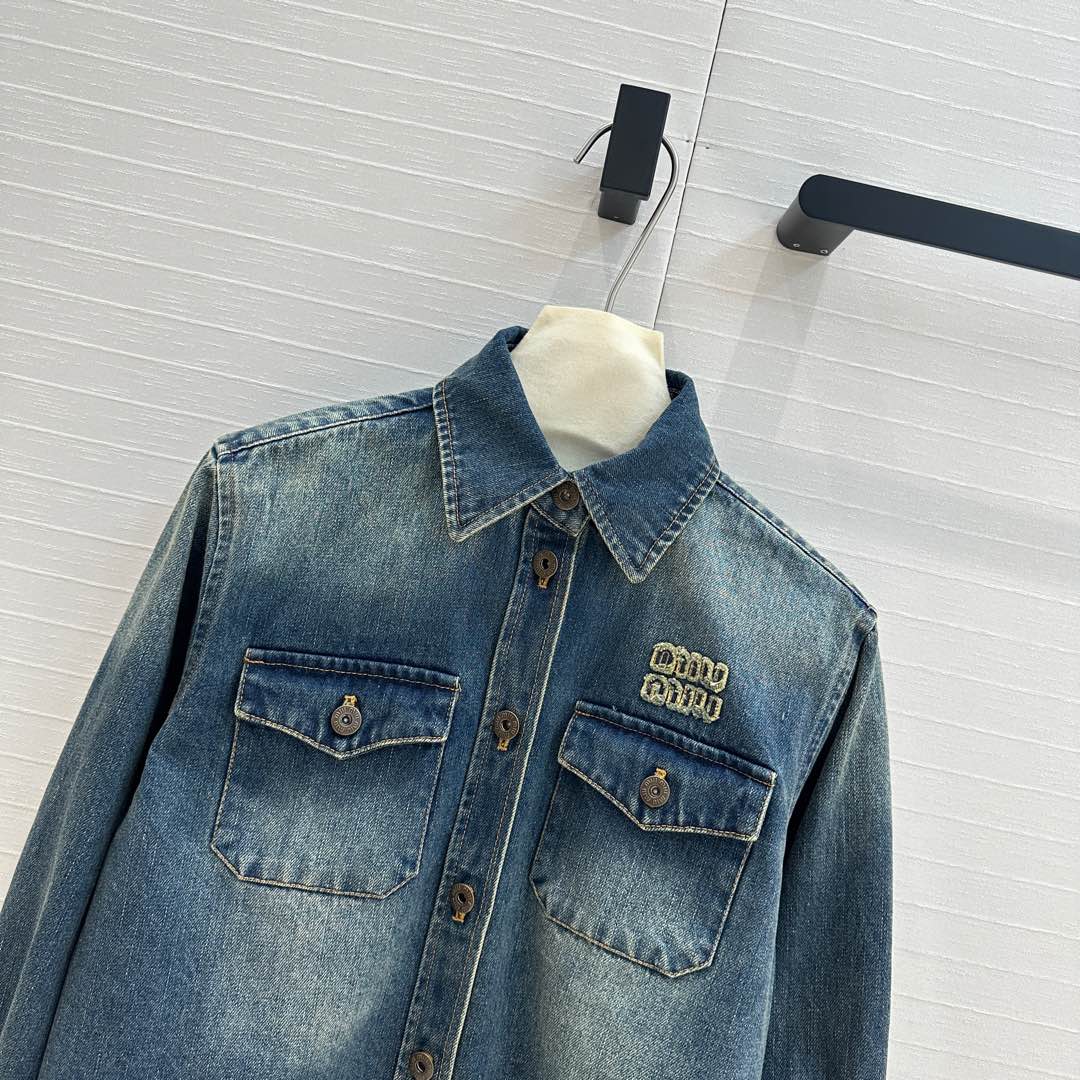 Miu Miu Denim Shirt Blue Cotton