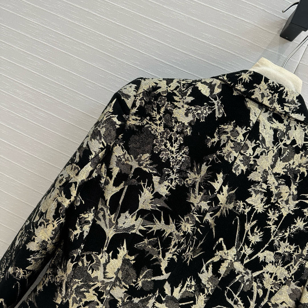 CD 25 Print Suit jacket Black Gold Jacquard fabric