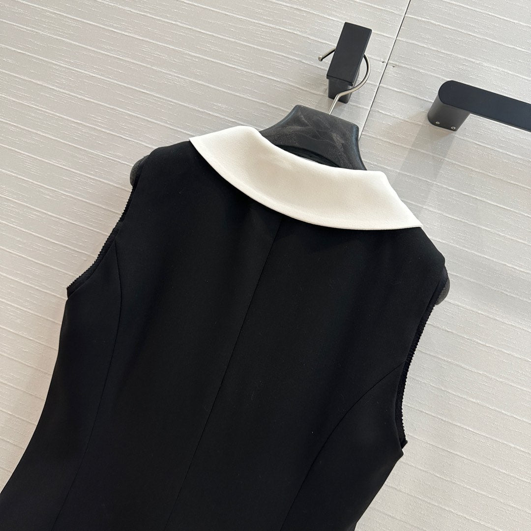 Miu Miu Sleveeless Dress Black Polyester Fiber