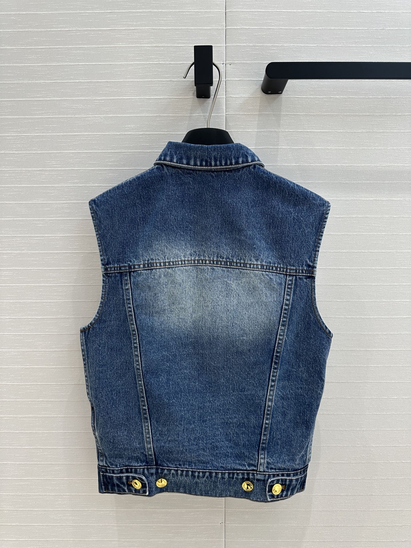 LV 25 Denim Vest Jacket Blue Cotton