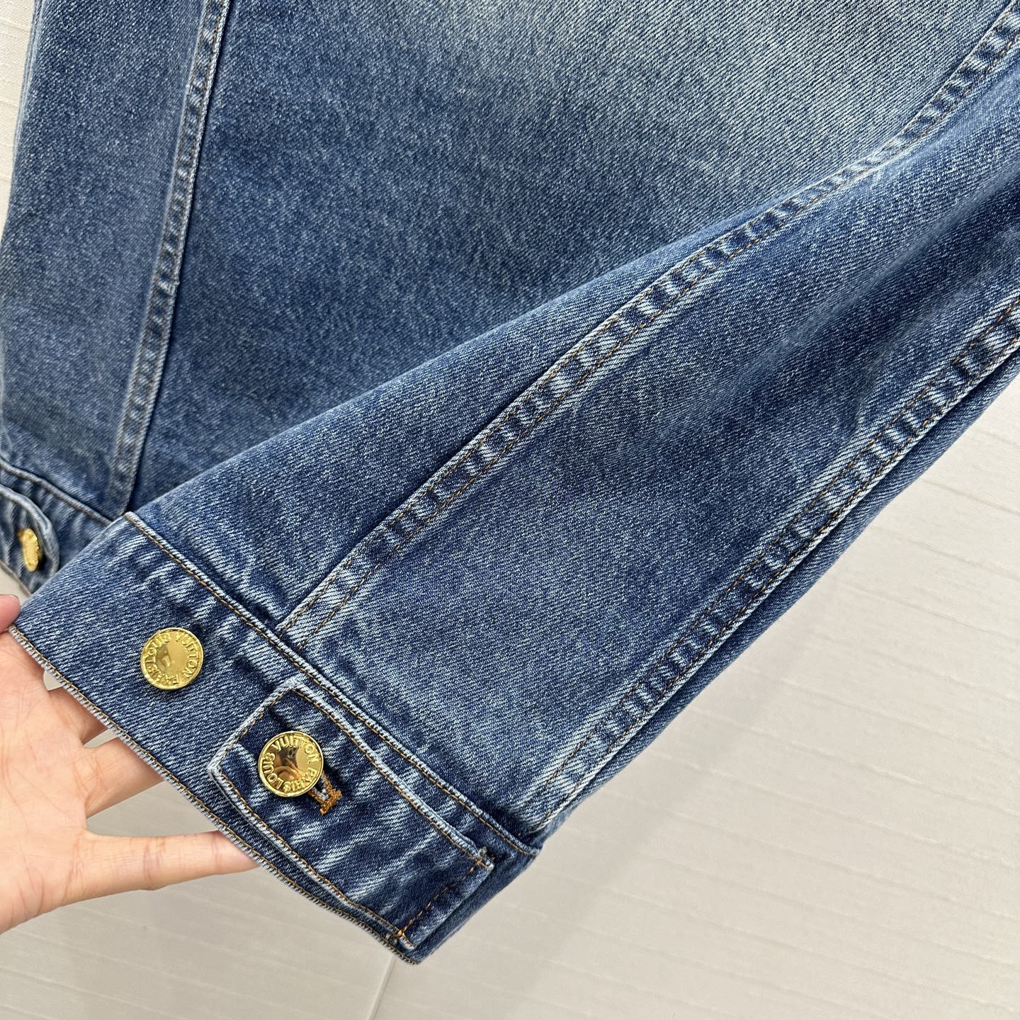 LV 25 Denim Vest Jacket Blue Cotton