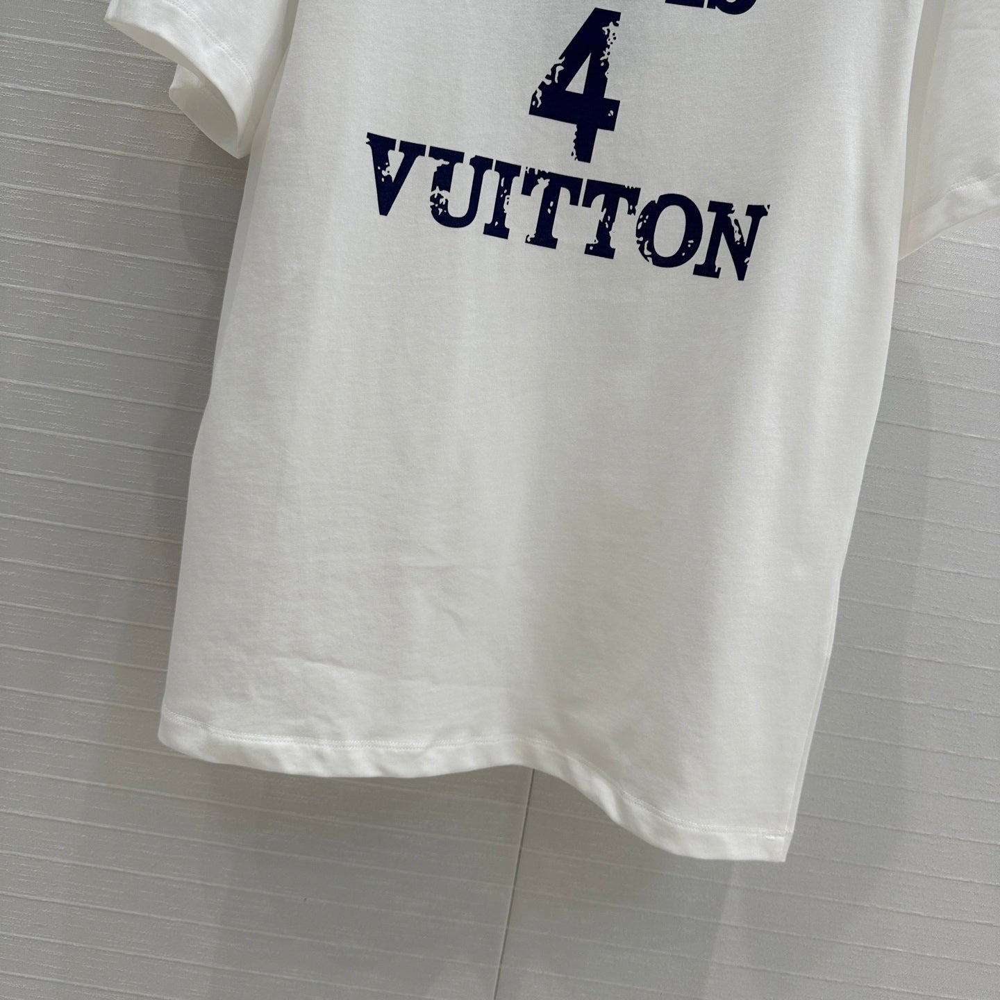 LV T Shirt White Blue Cotton