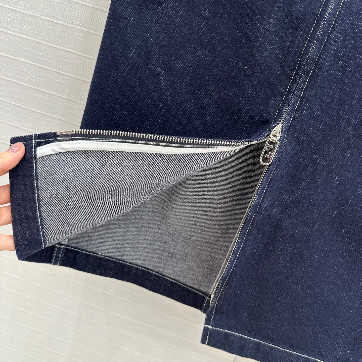 Fendi 25 Denim Skirt Dark Blue Cotton