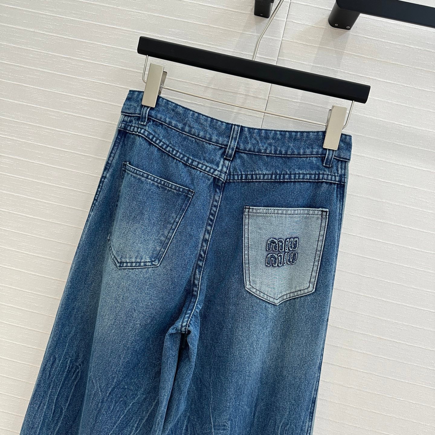 Miu Miu 25 Straight Jeans Blue Cotton