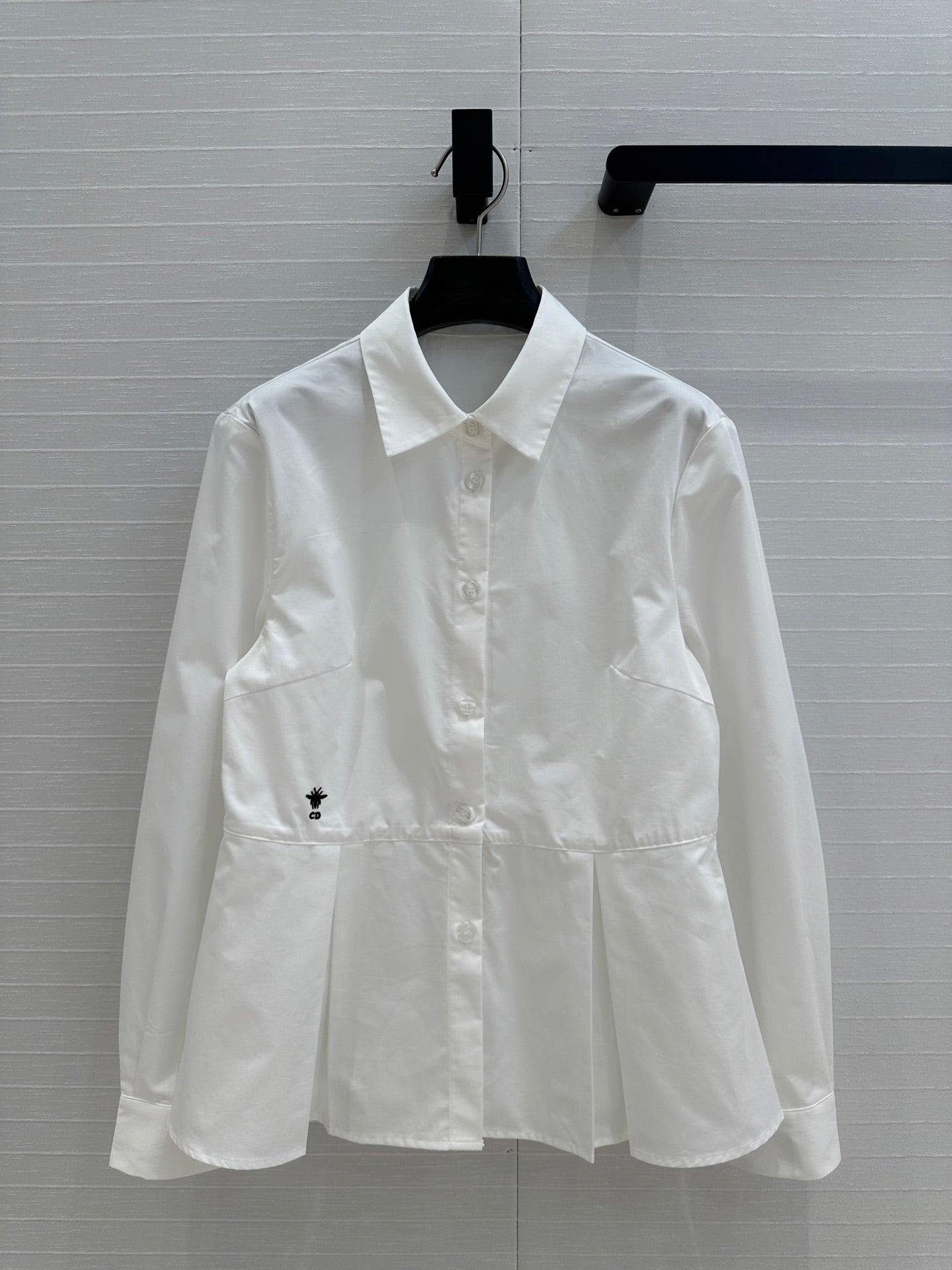 CD 25 Pleated Shirt White Cotton