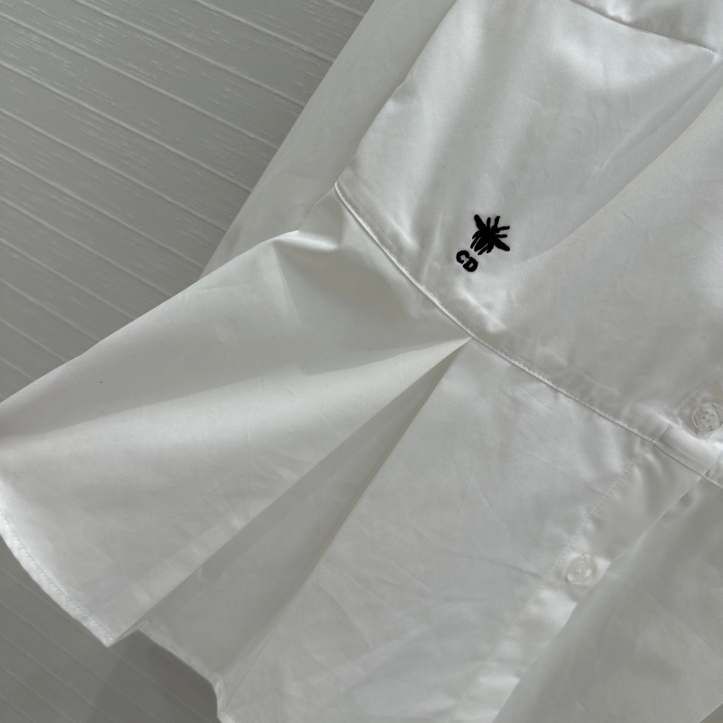 CD 25 Pleated Shirt White Cotton