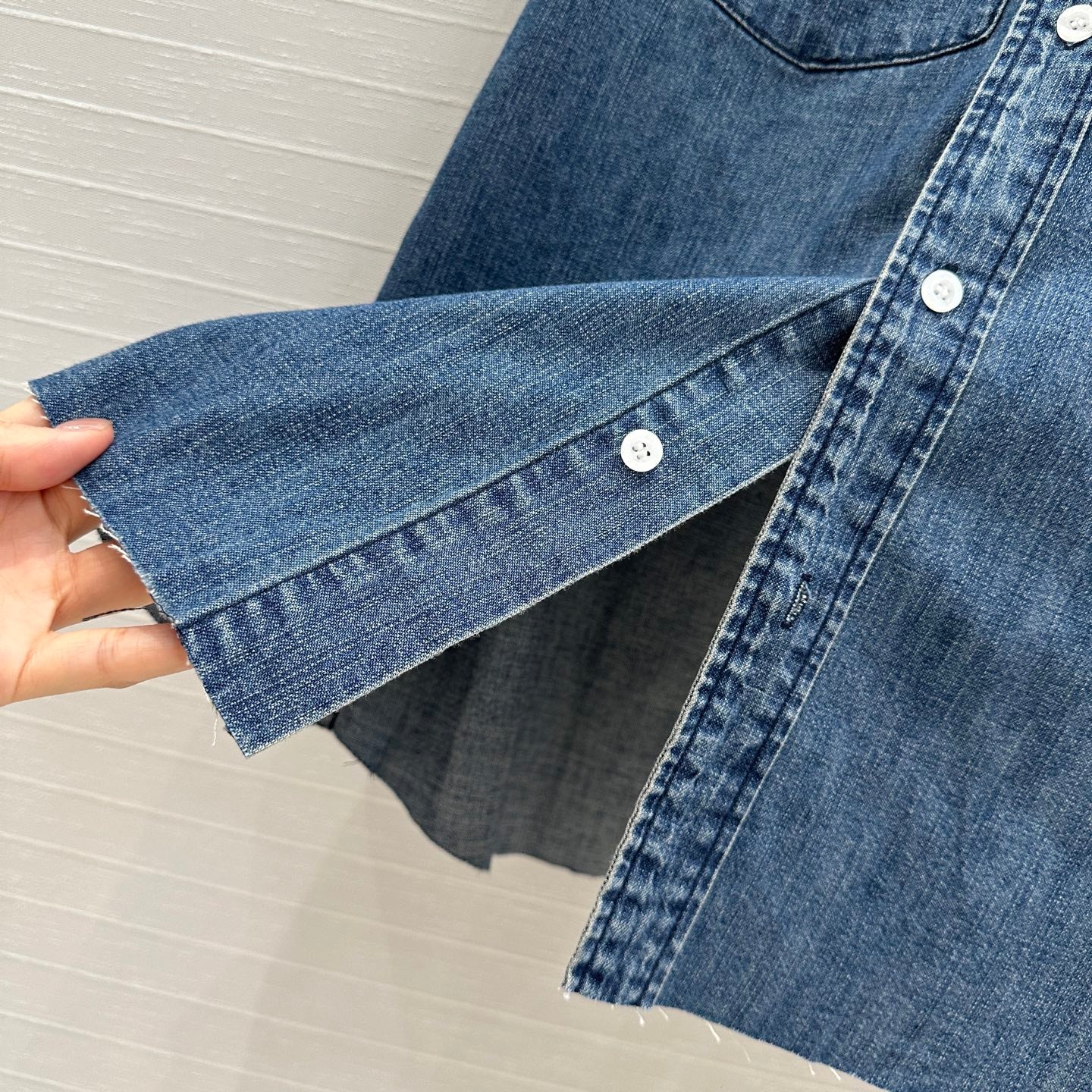 Miu Miu 25 Denim Shirt Vest Blue Cotton