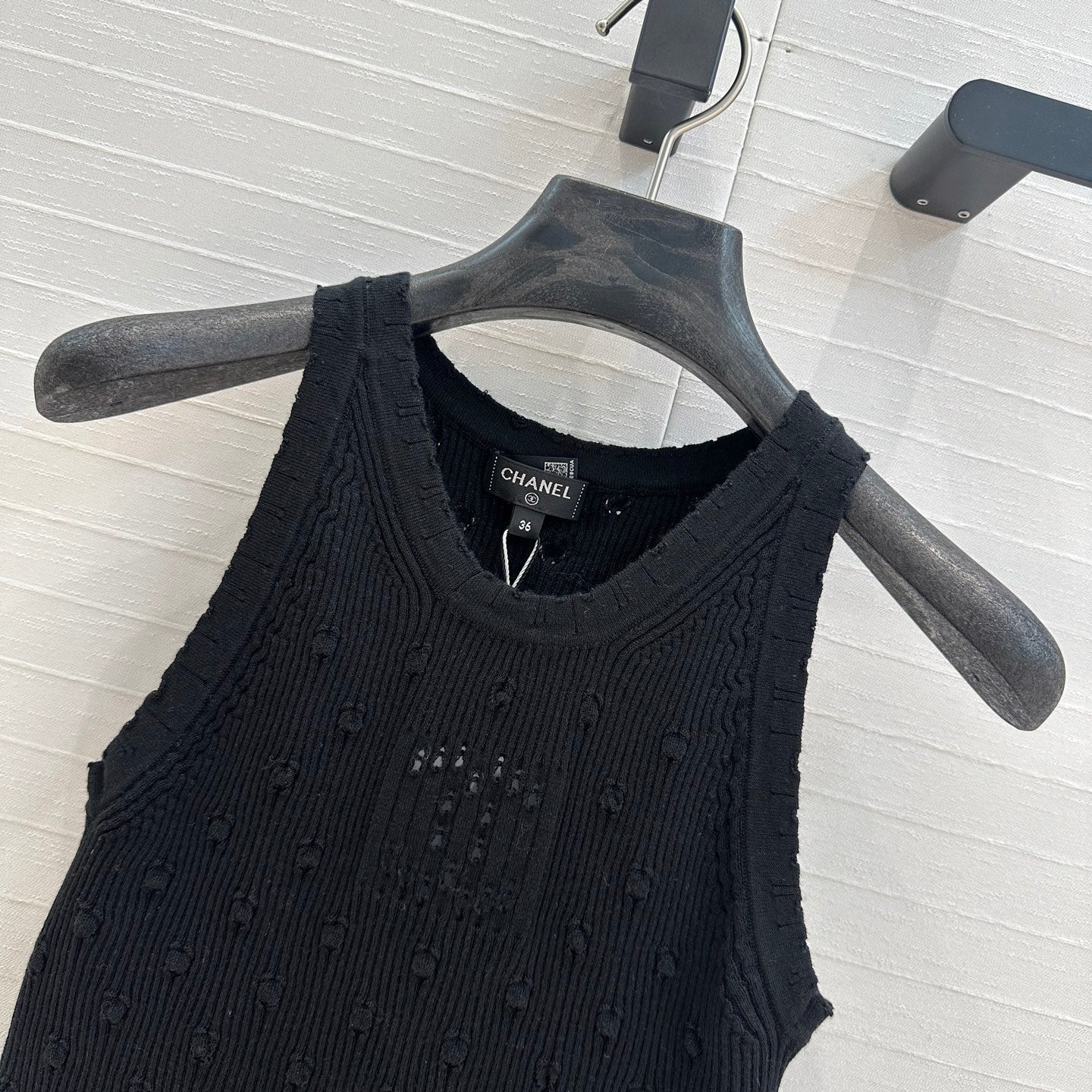 CC 25 Knitted Vest Black Cotton