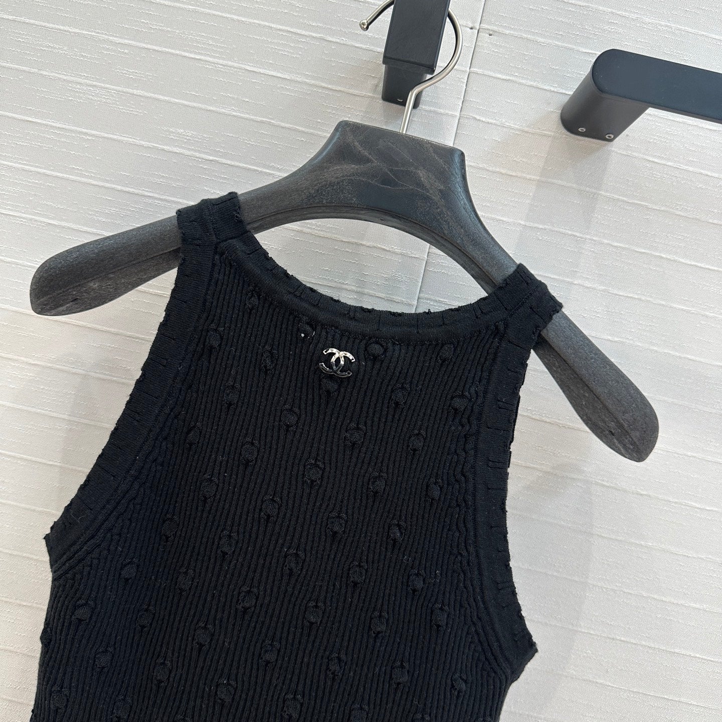 CC 25 Knitted Vest Black Cotton