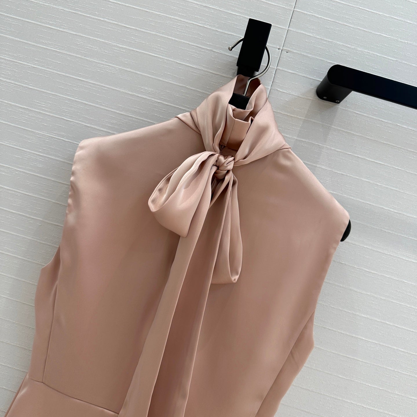 Fendi Long Ribbon Drape Waisted Top Pink Polyester