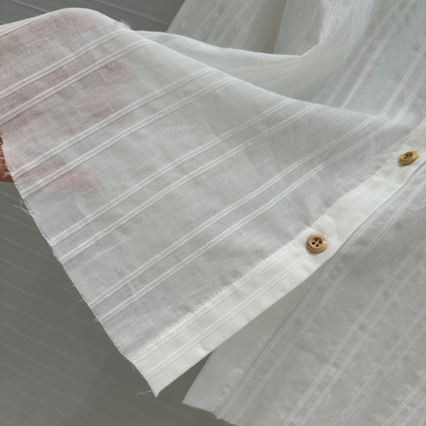 Loewe Hollow Logo Embroidered Striped Shirt White Cotton