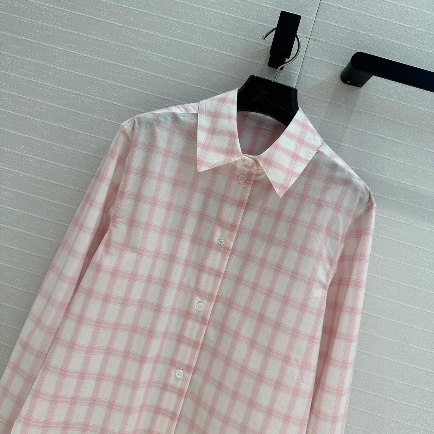 Loewe Plaid Shirt Pink Cotton