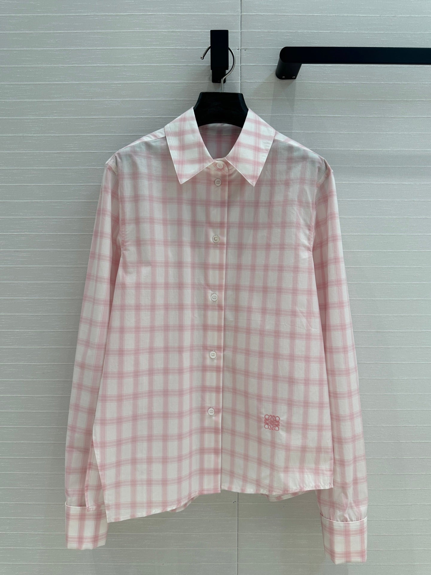 Loewe Plaid Shirt Pink Cotton