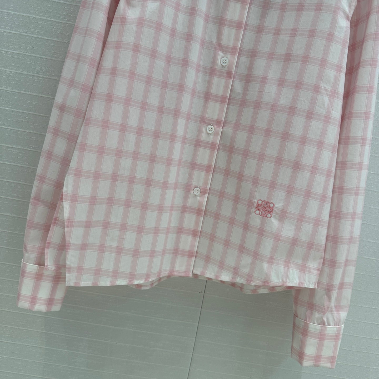 Loewe Plaid Shirt Pink Cotton