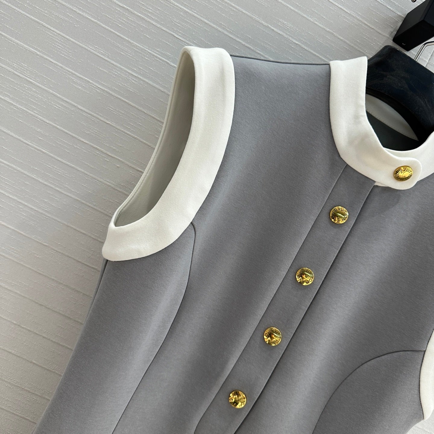 LV 25 Princess Seams Dress Grey Polyester Cotton