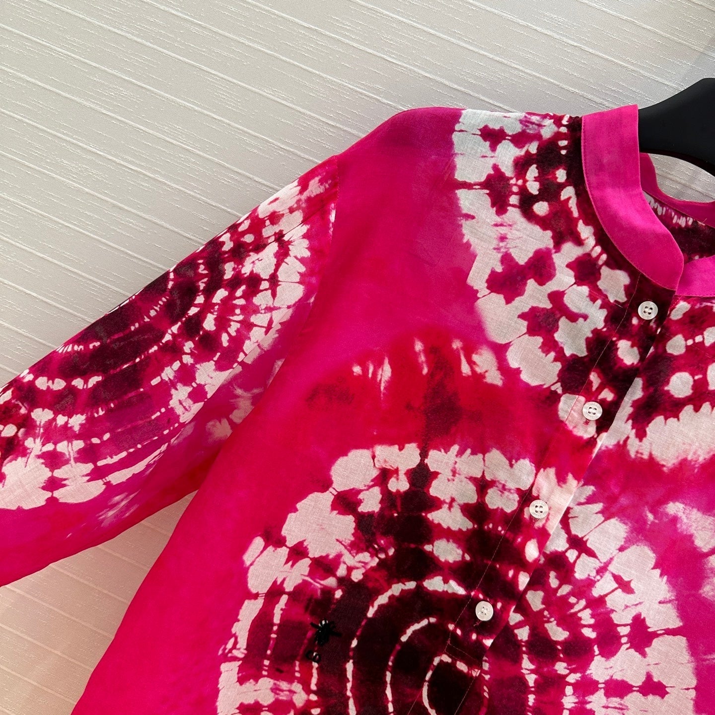 CD 25 Dopamine Dye Pattern Long-sleeved T-Shirt Pink Cotton