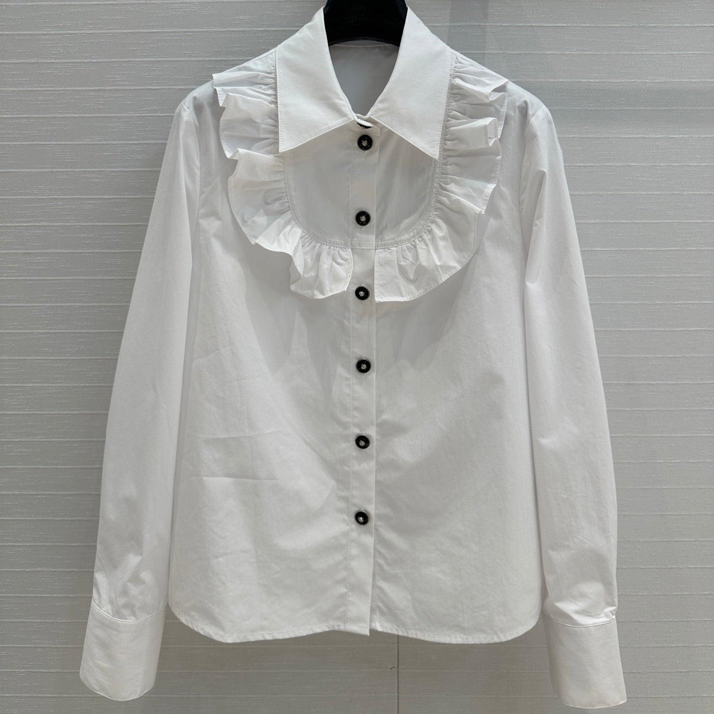 CC 25 Lace Collor Shirt White Cotton
