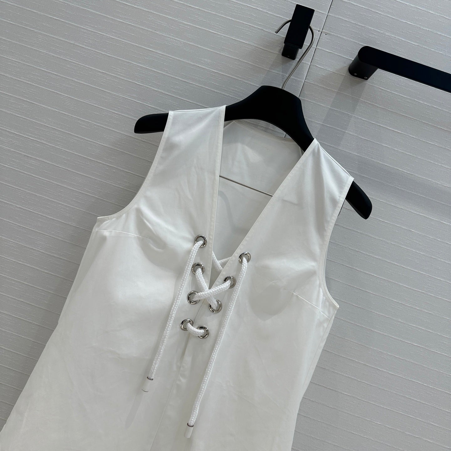 Prada 25 Sleeveless Dress White Cotton