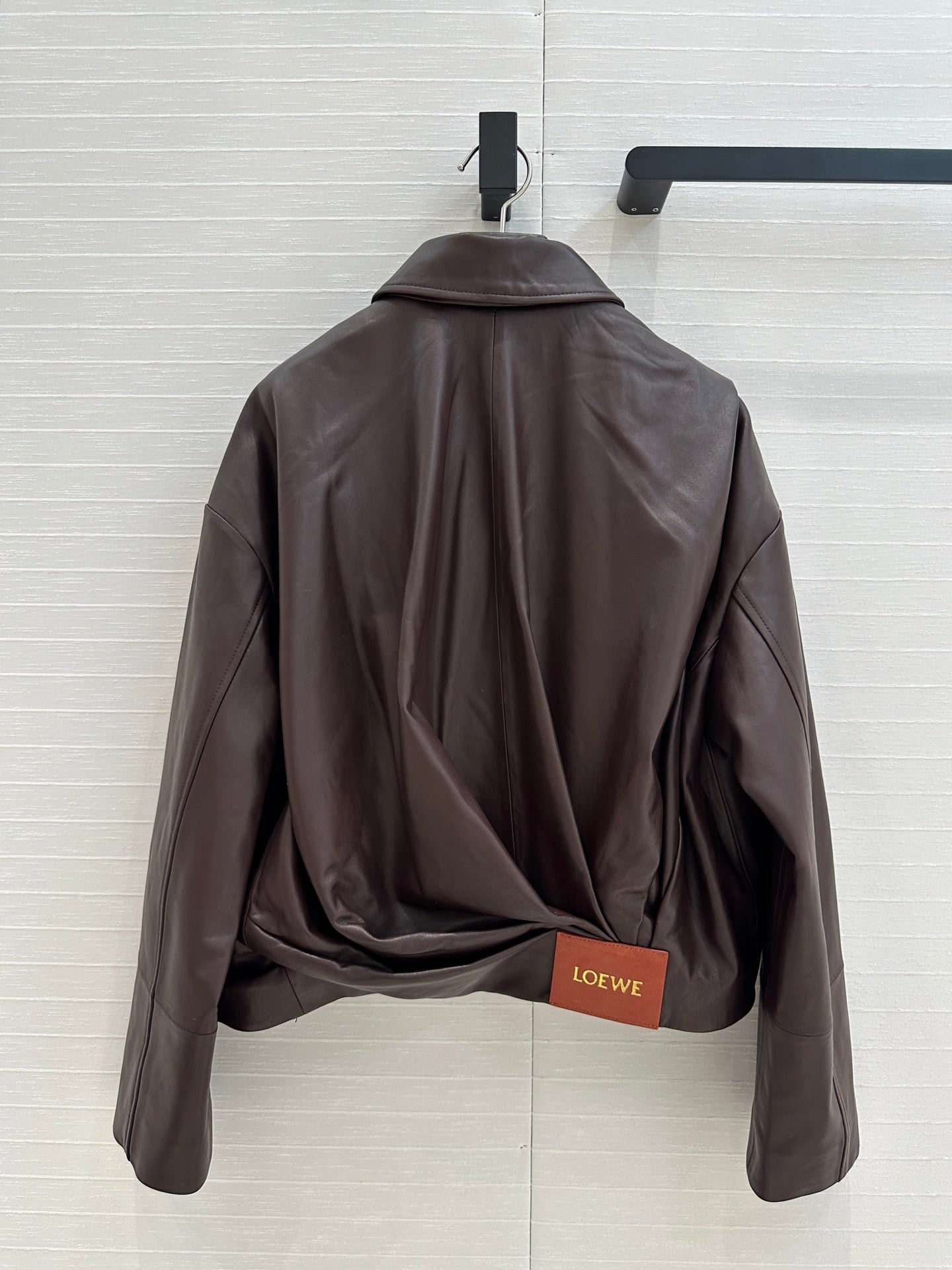 Loewe Draped Jacket Brown Lambskin