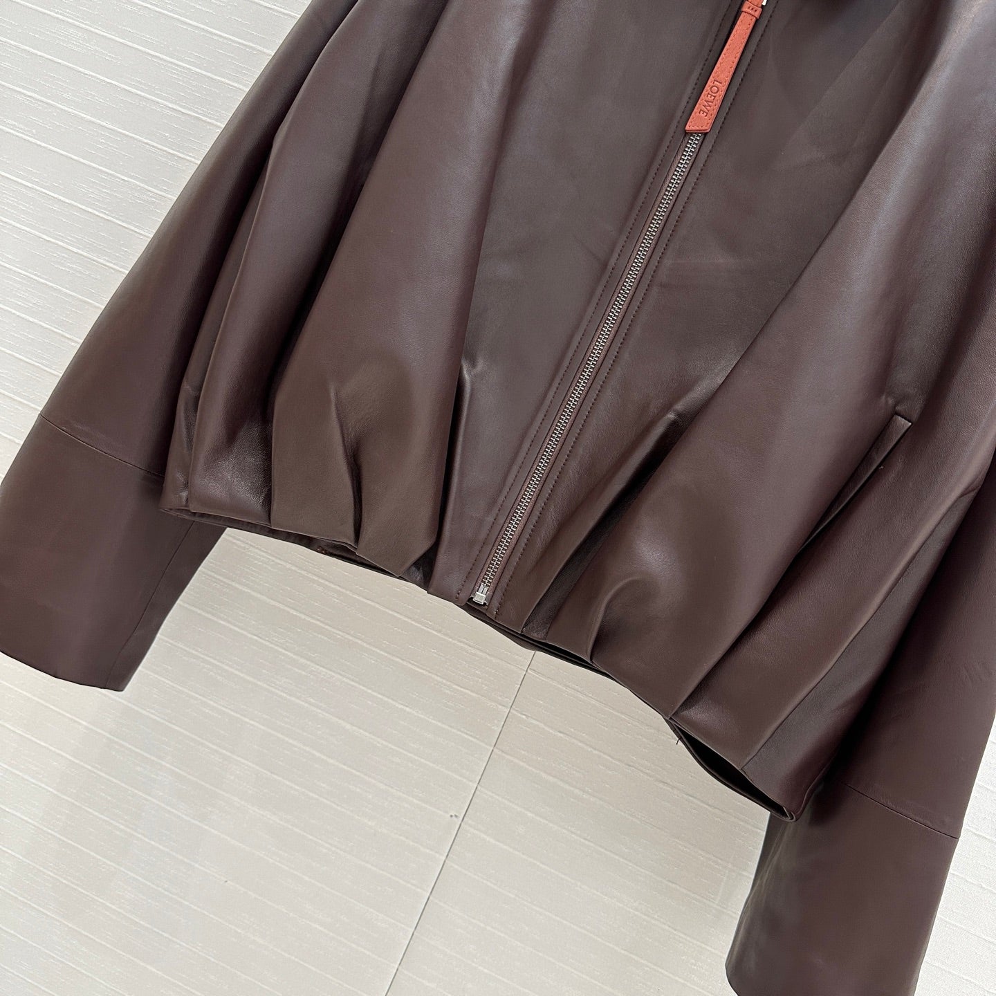 Loewe Draped Jacket Brown Lambskin
