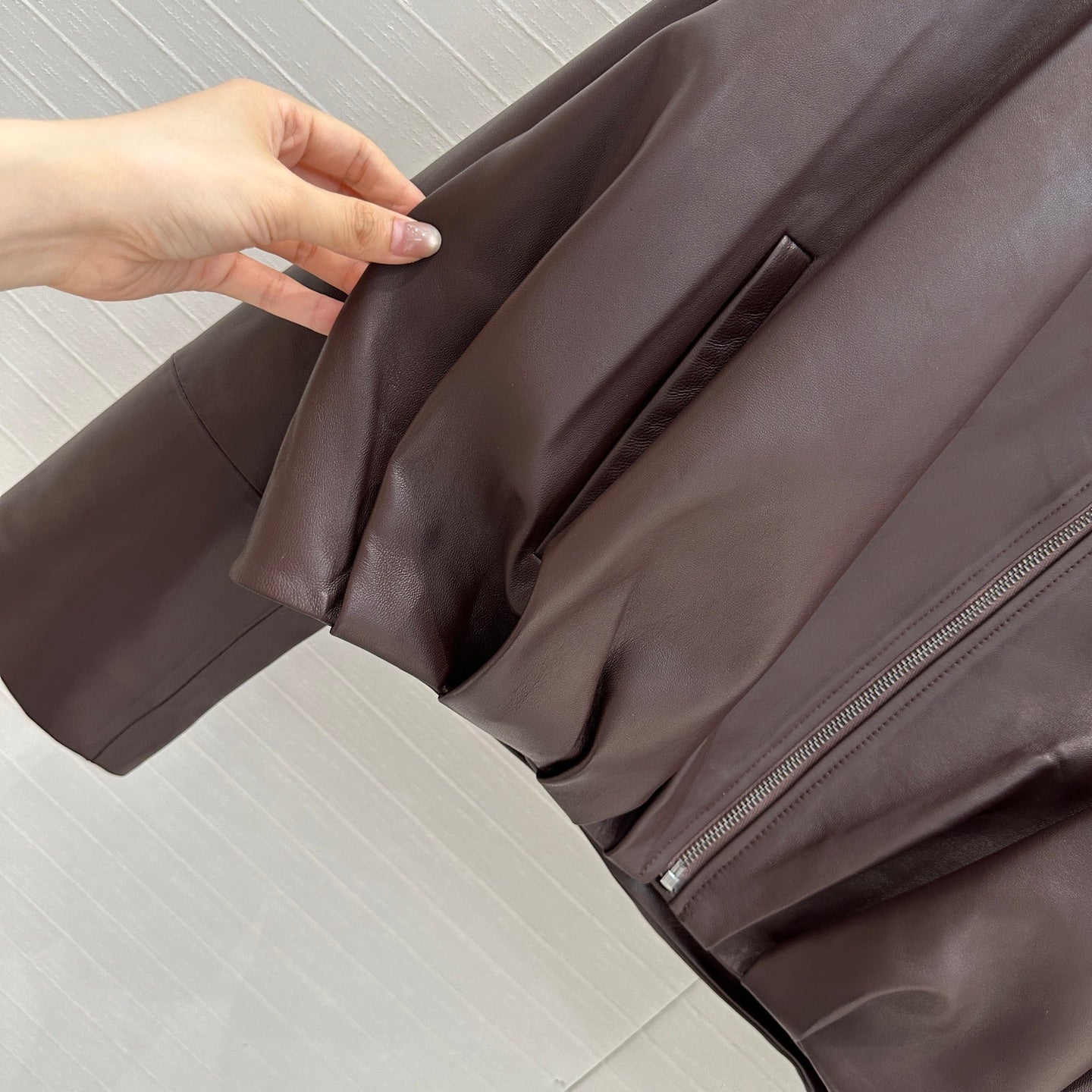 Loewe Draped Jacket Brown Lambskin
