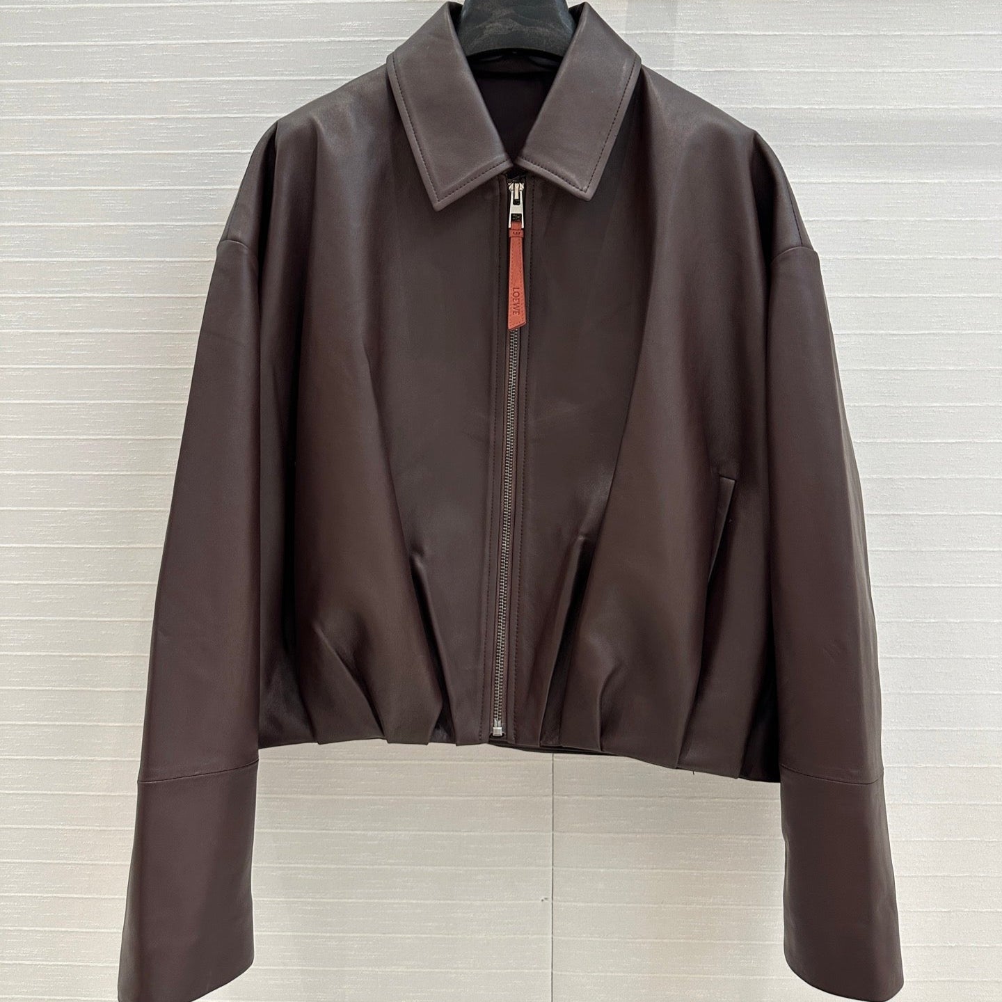 Loewe Draped Jacket Brown Lambskin
