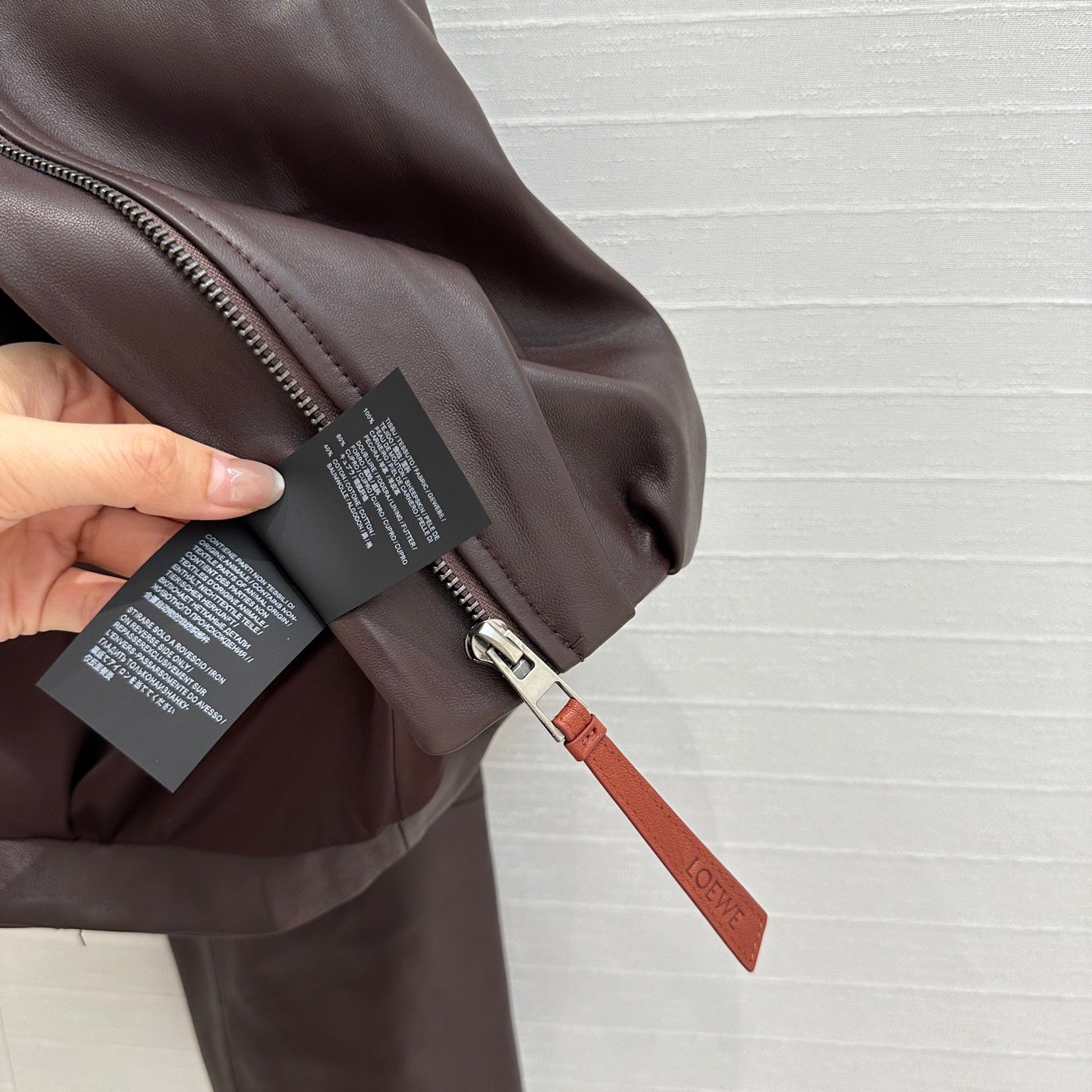 Loewe Draped Jacket Brown Lambskin