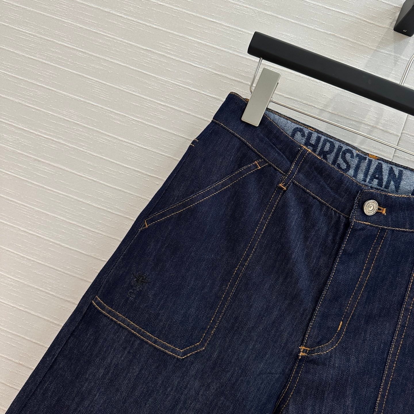 CD 25 Straight-leg Half-length Pants Blue Cotton