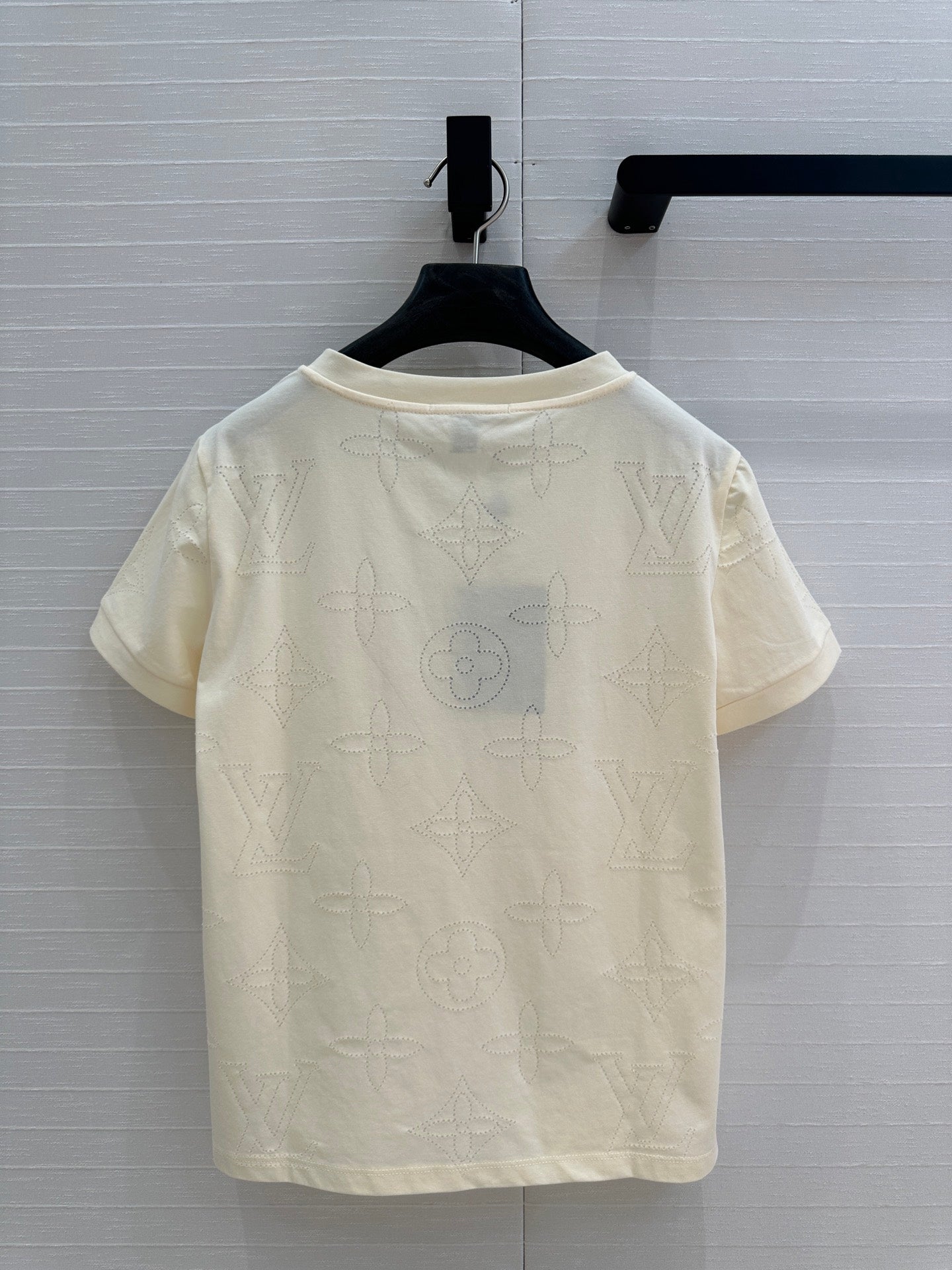 LV  Classic V-neck T-Shirt White Cotton