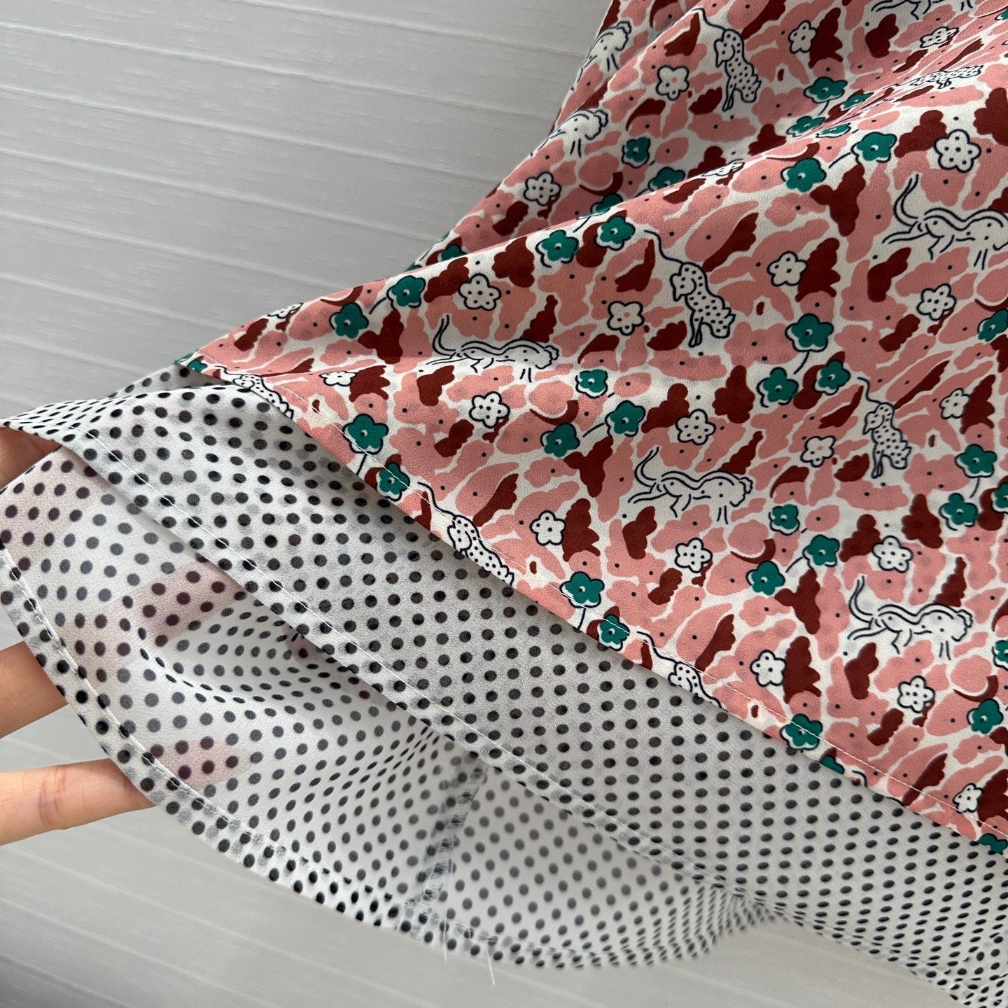 Prada Lace Half-sleeved Dress Pink mix colors Polyester