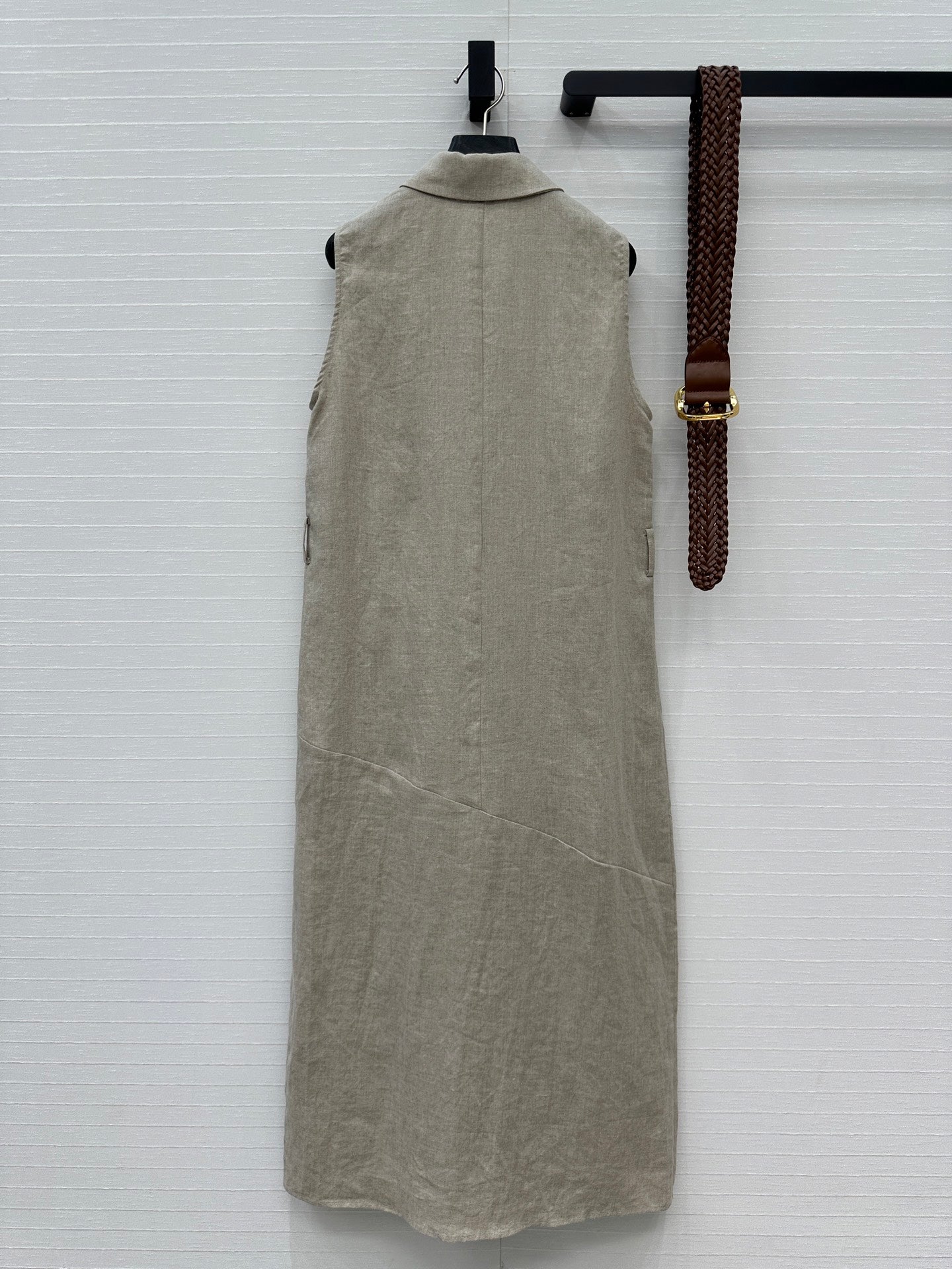 Loewe Sleeveless Long Skirt Grey Linen