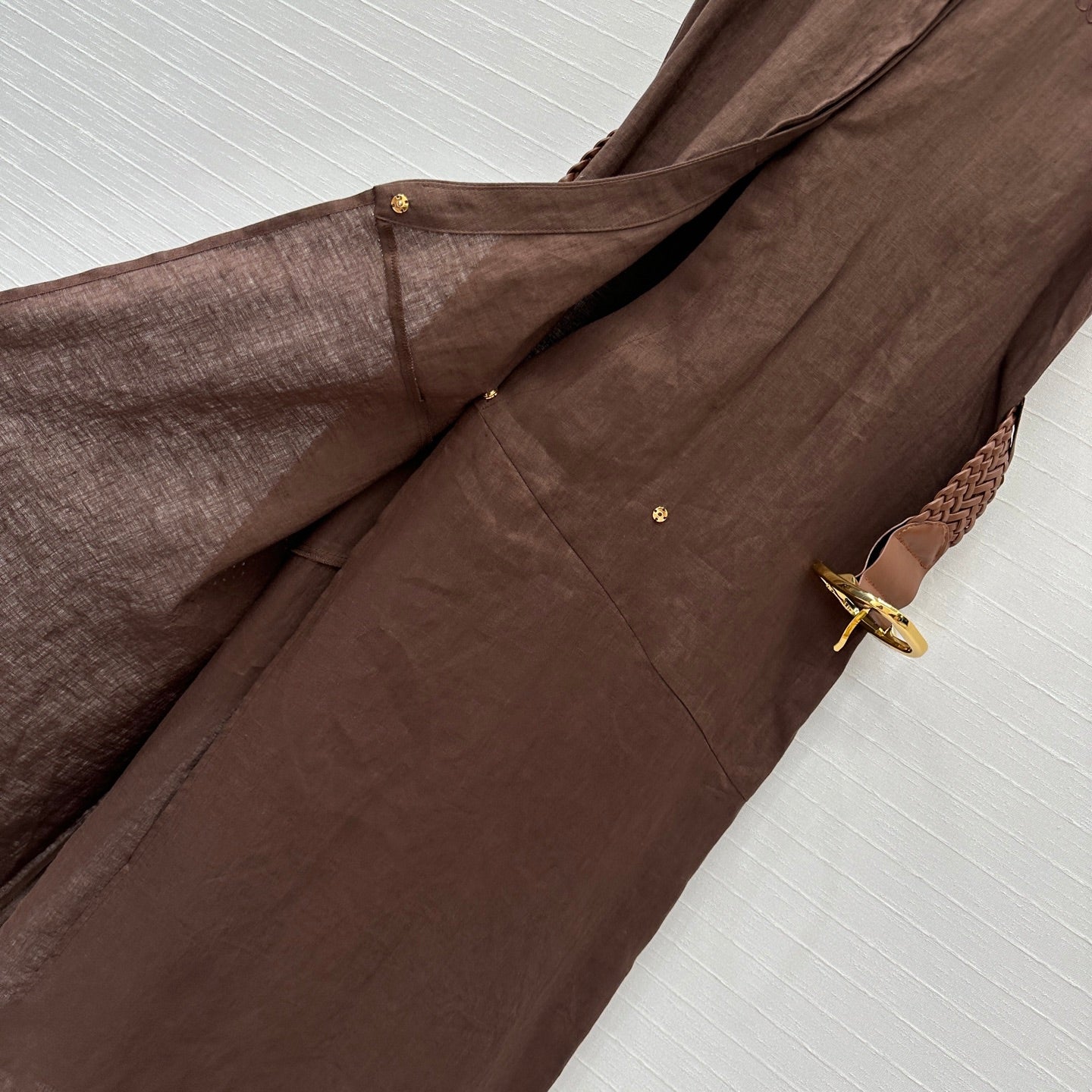 Loewe Sleeveless Long Skirt Brown Linen