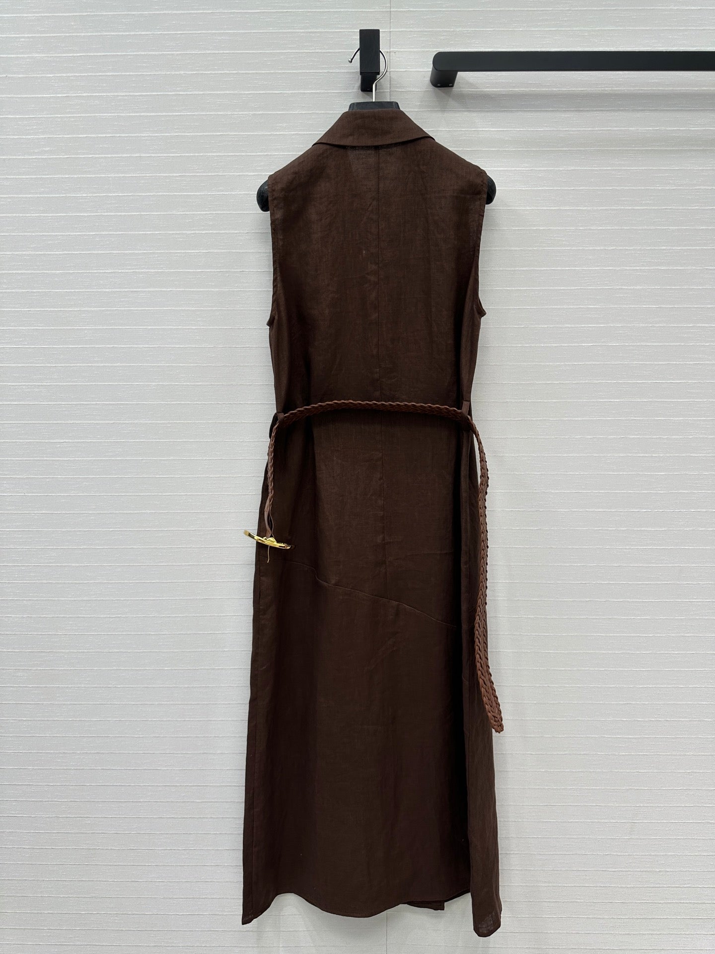 Loewe Sleeveless Long Skirt Brown Linen