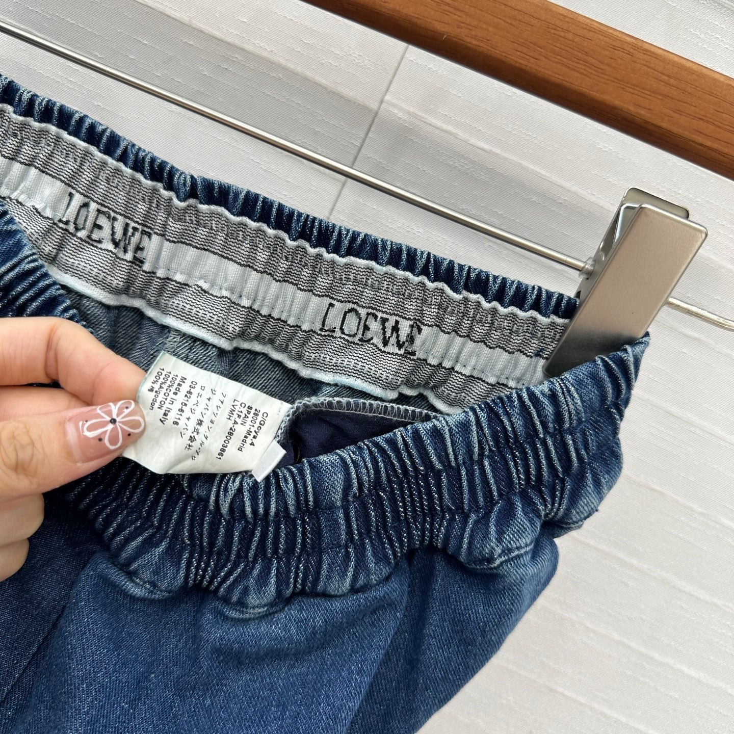 Loewe Wide-leg Pants Blue Cotton