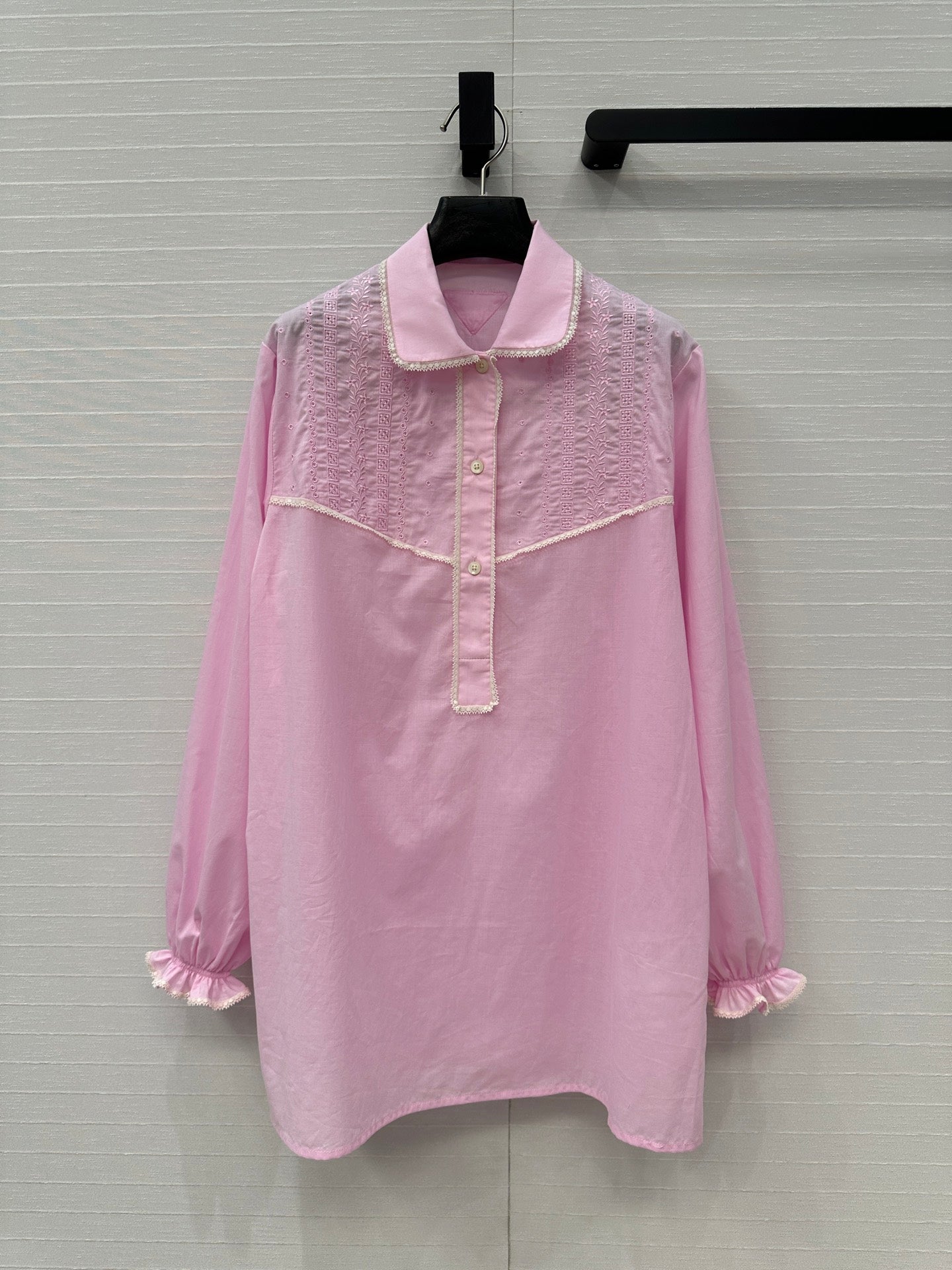 Prada 25 Long Shirt Pink Cotton