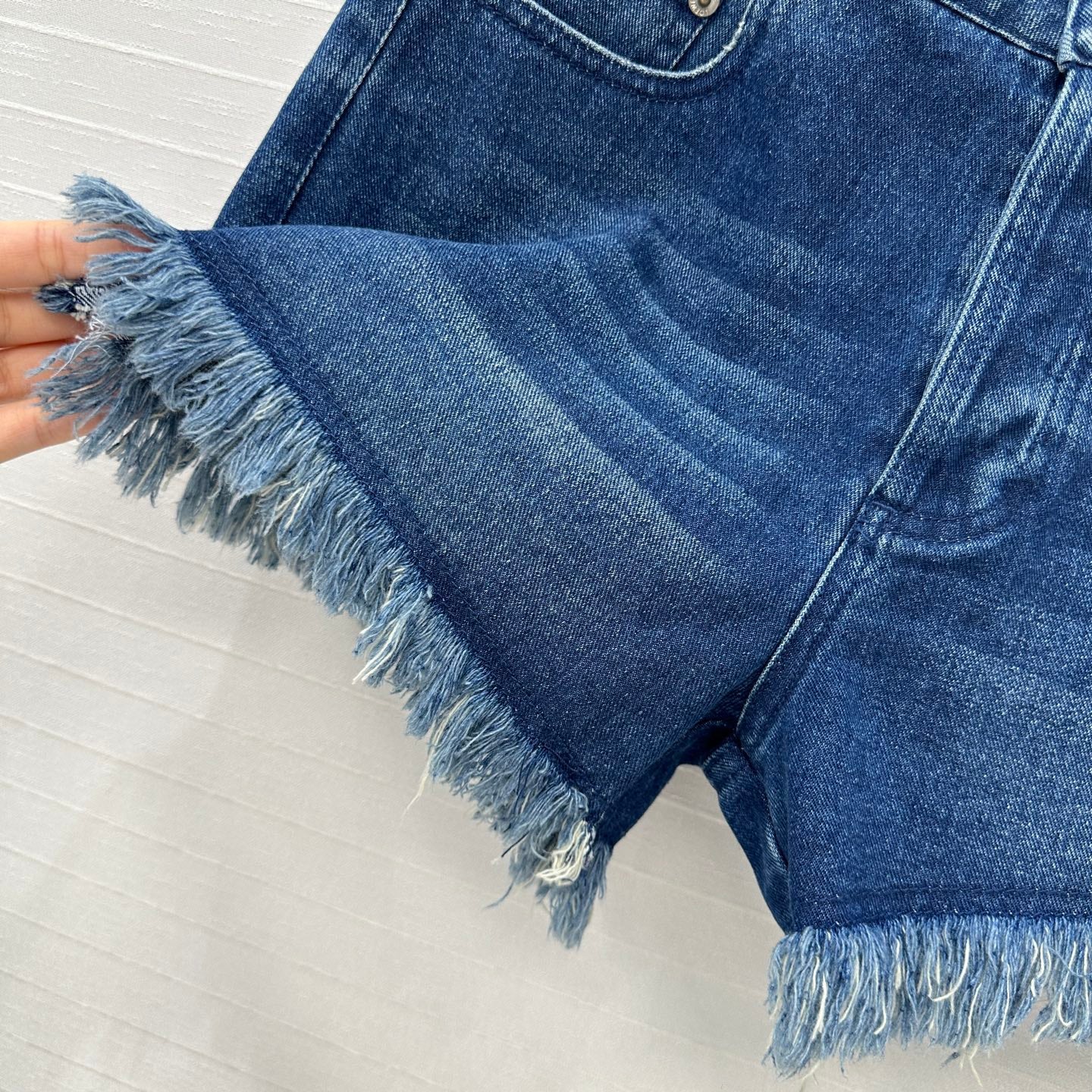 Loewe Raw-edge Denim Shorts Blue Cotton