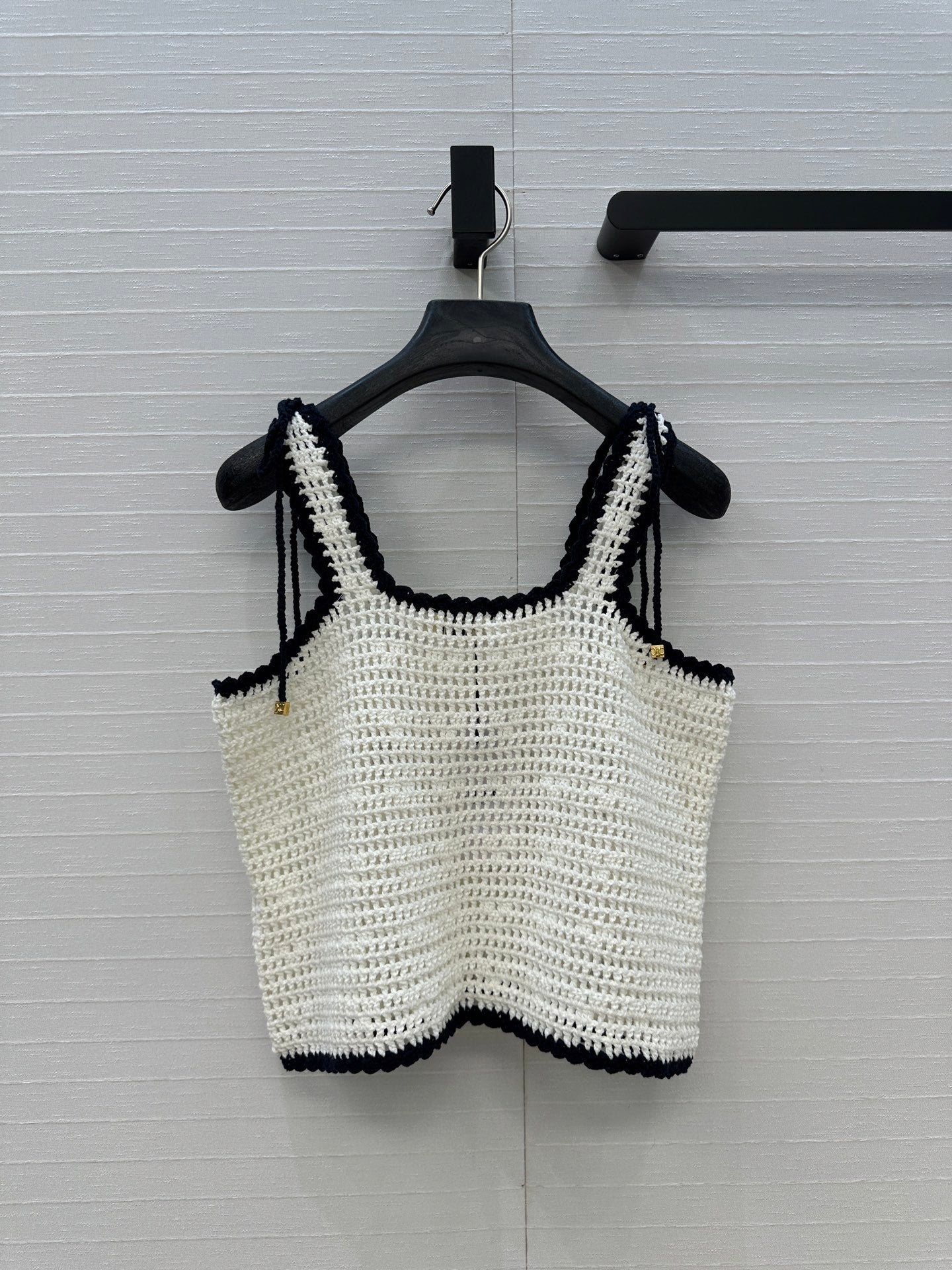 Celine 25 Knitted Small Camisole White Cotton