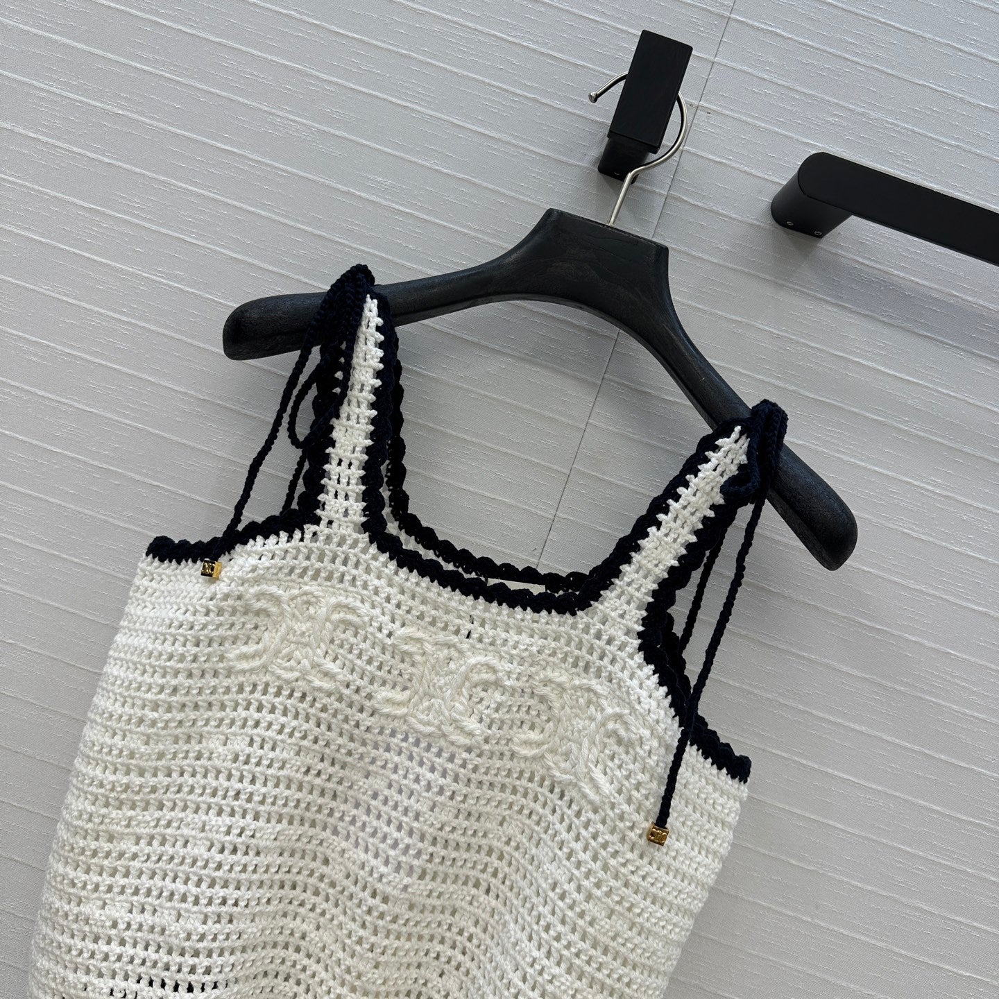 Celine 25 Knitted Small Camisole White Cotton