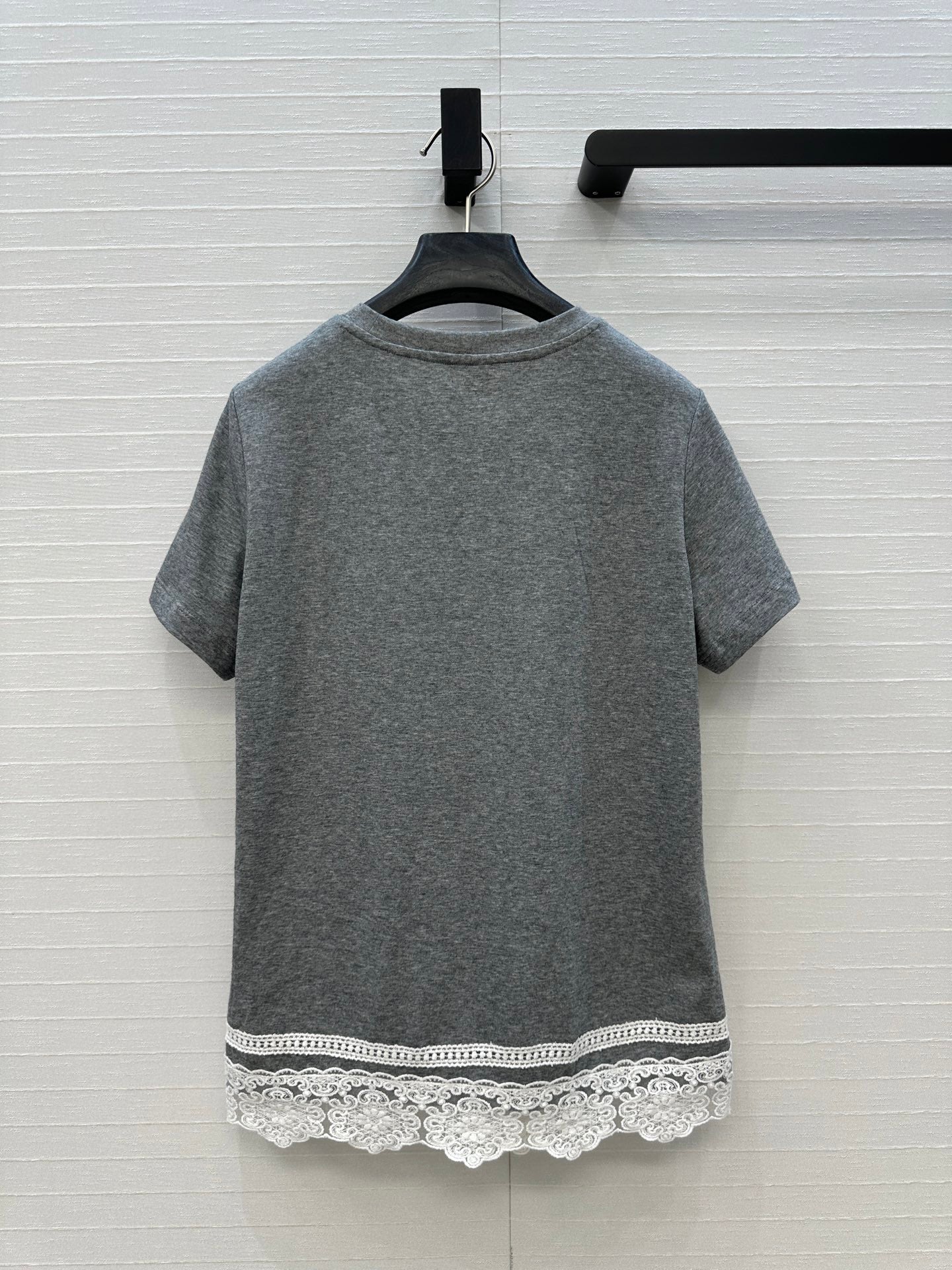 Zimmermann 25 Lace Short-sleeved T-shirt Gray Cotton 239