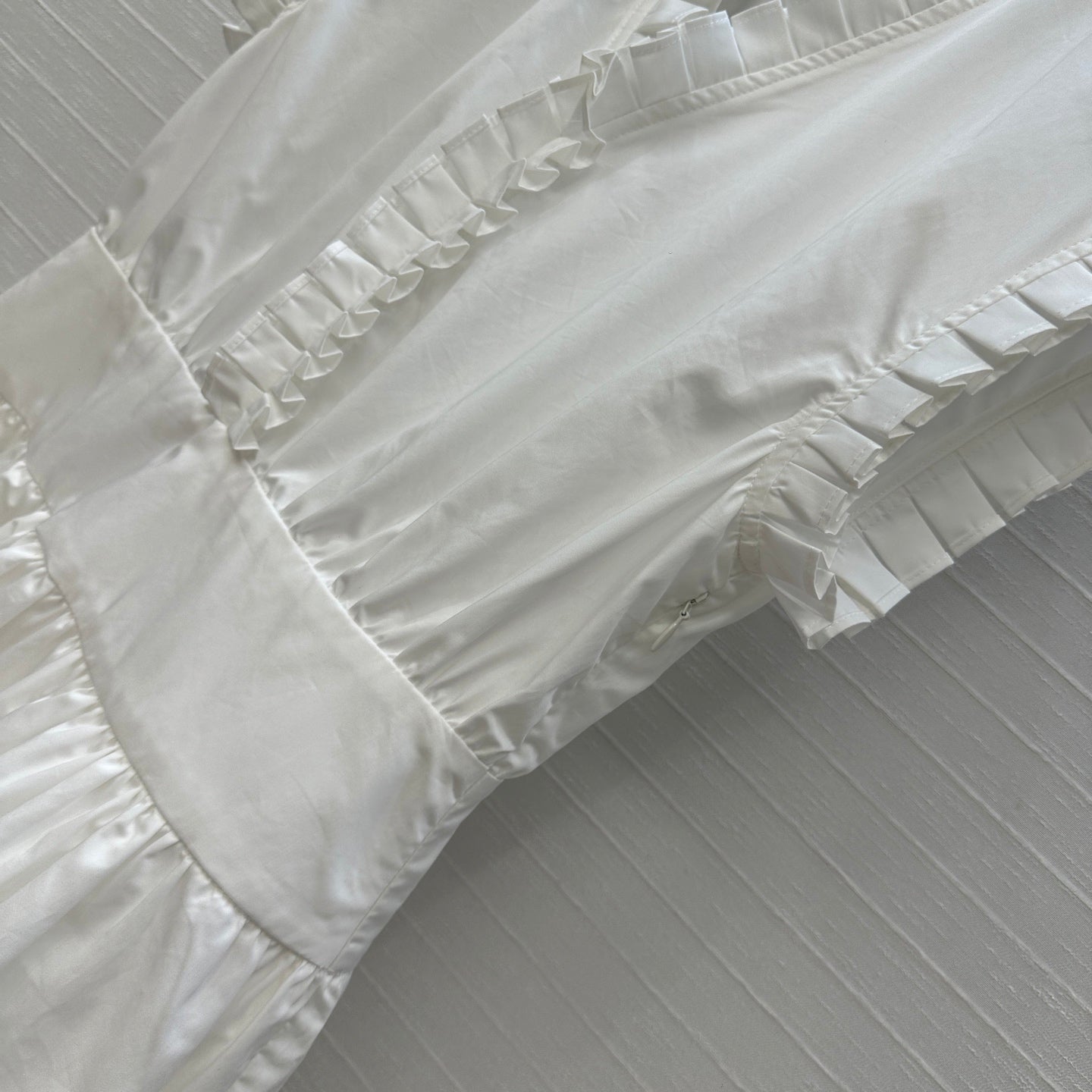 CD 25 Ruffle Sleeve Dress White Cotton